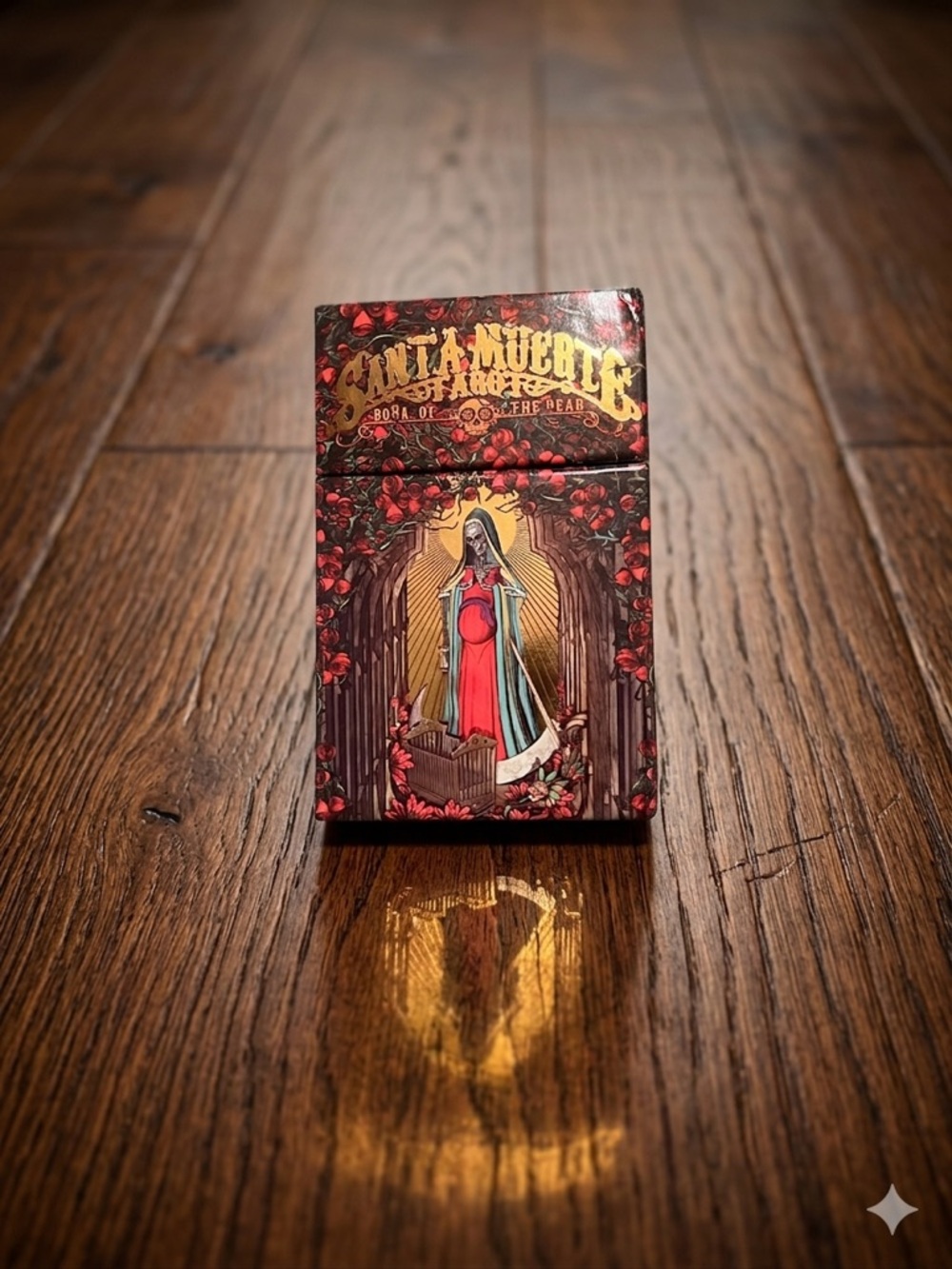 Santa Muerte tarot card deck - Red & Gold Illustrated Deck